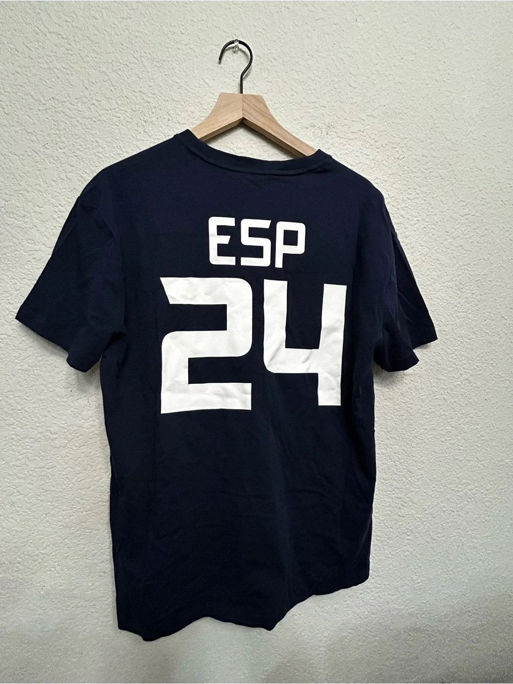 Polo Ralph Lauren Spain Crest T-Shirt Navy Blue Classic Fit Size M NWT 24 ESP